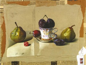 STILL LIFE WITH PLUMS  AND PEARS